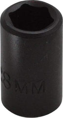 Proto - 1/4" Drive 8mm Standard Impact Socket - 6 Points, 7/8" OAL - Apex Tool & Supply