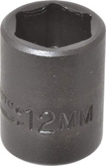 Proto - 1/4" Drive 12mm Standard Impact Socket - 6 Points, 7/8" OAL - Apex Tool & Supply