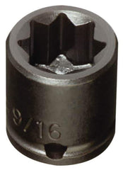 Proto - 3/8" Drive 9/16" Standard Impact Socket - 8 Points, 1" OAL - Apex Tool & Supply