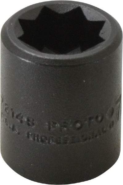 Proto - 3/8" Drive 7/16" Standard Impact Socket - 8 Points, 1" OAL - Apex Tool & Supply