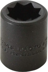 Proto - 3/8" Drive 7/16" Standard Impact Socket - 8 Points, 1" OAL - Apex Tool & Supply