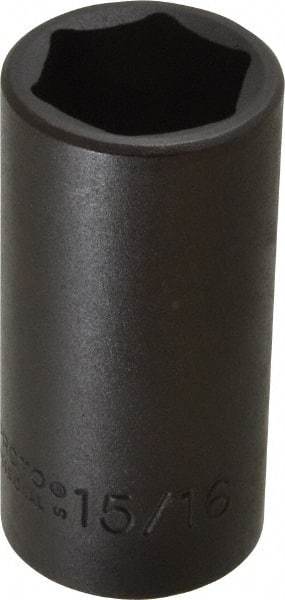 Proto - 3/8" Drive 15/16" Deep Impact Socket - 6 Points, 2-3/4" OAL - Apex Tool & Supply