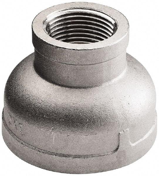 Merit Brass - 1 x 1/8" Grade 316 Stainless Steel Pipe Reducer Coupling - FNPT x FNPT End Connections, 150 psi - Apex Tool & Supply