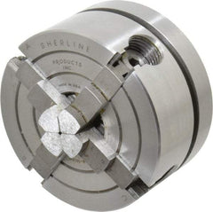 Sherline - 4 Jaws, 2.5" Diam, Independent Manual Lathe Chuck - 3/4-16" Spindle Mount - Apex Tool & Supply