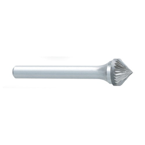 ‎SK-3 -3/8 x LOC × 1/4 Shank × 2 OAL 90 Degree Cone Carbide Medium Tough Cut Burr - Apex Tool & Supply