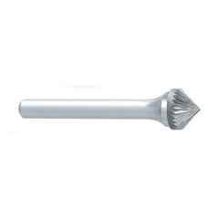 ‎SK-3 -3/8 x LOC × 1/4 Shank × 2 OAL 90 Degree Cone Carbide Medium Tough Cut Burr - Apex Tool & Supply