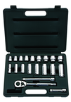STANLEY® 3/8" Drive 20 Piece Fractional Socket Set – 12 Point - Apex Tool & Supply