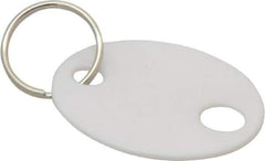 Master Lock - Oval, English Safety & Facility Key Tag - White Plastic - Apex Tool & Supply