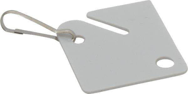 Master Lock - Snap Hook (Square), English Safety & Facility Key Tag - White Plastic - Apex Tool & Supply