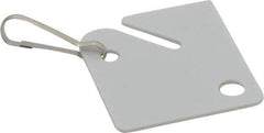 Master Lock - Snap Hook (Square), English Safety & Facility Key Tag - White Plastic - Apex Tool & Supply