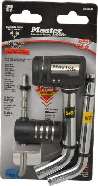 Master Lock - Keyed Different Bent Pin Receiver Padlock - Stainless Steel - Apex Tool & Supply