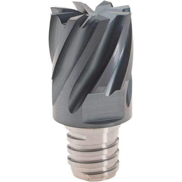 Iscar - MM EC Grade IC908 Carbide End Milling Tip Insert - TiAlN Finish, 8 Flutes, 5/8" Cutting Diam, 0.47" Depth of Cut, 0.81" Extension, 30° Helix - Apex Tool & Supply