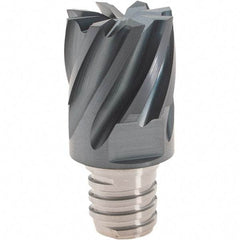 Iscar - MM EC Grade IC908 Carbide End Milling Tip Insert - TiAlN Finish, 8 Flutes, 5/8" Cutting Diam, 0.47" Depth of Cut, 0.81" Extension, 30° Helix - Apex Tool & Supply