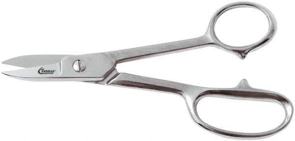 Clauss - 4" LOC, 7-1/4" OAL Straight Shears - Steel Straight Handle, For Paper, Fabric - Apex Tool & Supply