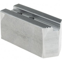 Atlas Workholding - 1.5mm x 60° Serrated Attachment, Square Soft Lathe Chuck Jaw - Steel, 0.787" Btw Mount Hole Ctrs, 3-1/8" Long x 1-1/4" Wide x 1-1/2" High, 0.475" Groove, M10mm Fastener - Apex Tool & Supply