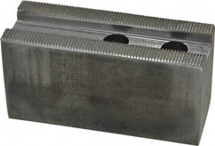 Atlas Workholding - 1.5mm x 60° Serrated Attachment, Square Soft Lathe Chuck Jaw - Steel, 1.18" Btw Mount Hole Ctrs, 4" Long x 1-1/2" Wide x 2" High, 0.63" Groove, M12mm Fastener - Apex Tool & Supply