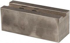Atlas Workholding - 1.5mm x 60° Serrated Attachment, Square Soft Lathe Chuck Jaw - Steel, 1.18" Btw Mount Hole Ctrs, 5-1/4" Long x 2" Wide x 2" High, 0.71" Groove, M14mm Fastener - Apex Tool & Supply