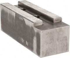 Atlas Workholding - 1.5mm x 60° Serrated Attachment, Square Soft Lathe Chuck Jaw - Steel, 2.362" Btw Mount Hole Ctrs, 7" Long x 2-1/2" Wide x 2-1/2" High, 0.984" Groove, M20mm Fastener - Apex Tool & Supply