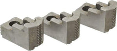 Atlas Workholding - 10" Max Chuck Diam Compatibility, Hard Steel 1.5mm x 60° Serrated Hard Lathe Top Jaws - 1.57" Wide x 2.95" Long x 1.96" High - Apex Tool & Supply
