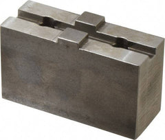 Atlas Workholding - Tongue & Groove Attachment, Square Soft Lathe Chuck Jaw - Steel, 1-3/4" Btw Mount Hole Ctrs, 3-5/16" Long x 1-1/4" Wide x 1.87" High, 0.31" Groove - Apex Tool & Supply