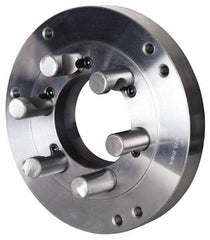 Pratt Burnerd America - Adapter Back Plate for 6" Diam Self Centering Lathe Chucks - D1-4 Mount, 1.81" Through Hole Diam, Steel - Apex Tool & Supply