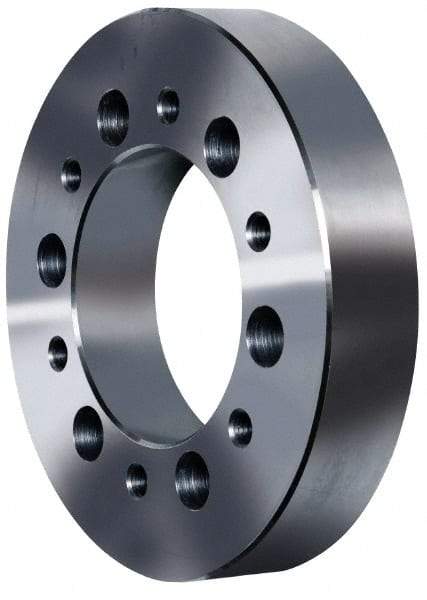Pratt Burnerd America - Adapter Back Plate for 6" Diam Self Centering Lathe Chucks - A1/A2-4 Mount, 1.81" Through Hole Diam, Steel - Apex Tool & Supply
