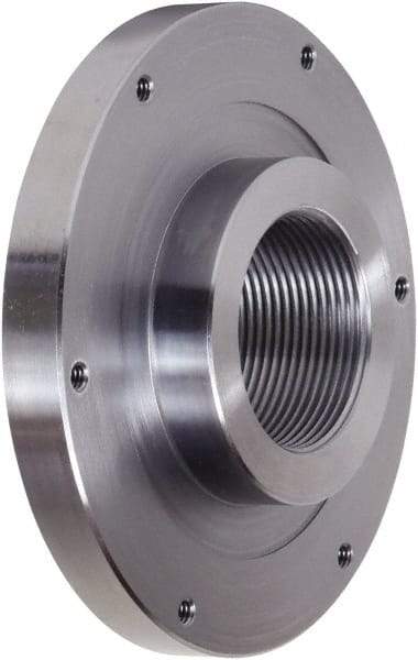 Pratt Burnerd America - Adapter Back Plate for 6" Diam Self Centering Lathe Chucks - 1-1/2 - 8 Mount, 1.81" Through Hole Diam, Steel - Apex Tool & Supply