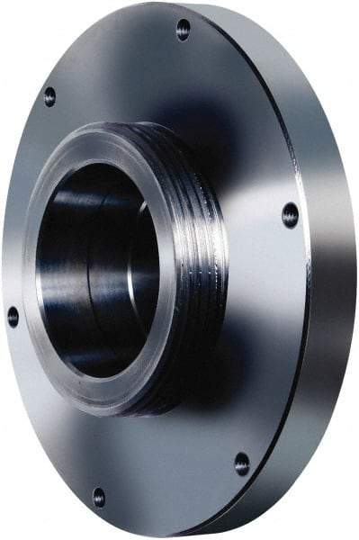Pratt Burnerd America - Adapter Back Plate for 8" Diam Self Centering Lathe Chucks - L-00 Mount, 2-1/4" Through Hole Diam, Steel - Apex Tool & Supply