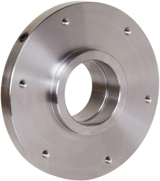 Pratt Burnerd America - Adapter Back Plate for 6" Diam Self Centering Lathe Chucks - 2-3/16 - 10 Mount, 1.81" Through Hole Diam, Steel - Apex Tool & Supply