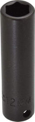 Proto - 3/8" Drive 12mm Deep Impact Socket - 6 Points, 2-47/64" OAL - Apex Tool & Supply