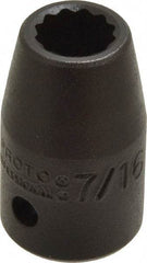 Proto - 1/2" Drive 7/16" Standard Impact Socket - 12 Points, 1-1/2" OAL - Apex Tool & Supply