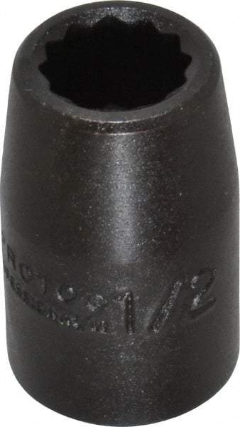 Proto - 1/2" Drive 1/2" Standard Impact Socket - 12 Points, 1-1/2" OAL - Apex Tool & Supply