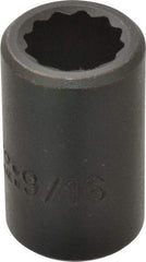 Proto - 1/2" Drive 9/16" Standard Impact Socket - 12 Points, 1-1/2" OAL - Apex Tool & Supply