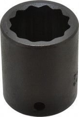 Proto - 1/2" Drive 1" Standard Impact Socket - 12 Points, 1-3/4" OAL - Apex Tool & Supply