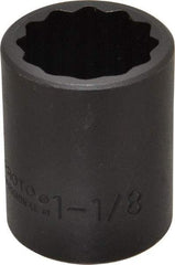 Proto - 1/2" Drive 1-1/8" Standard Impact Socket - 12 Points, 2" OAL - Apex Tool & Supply