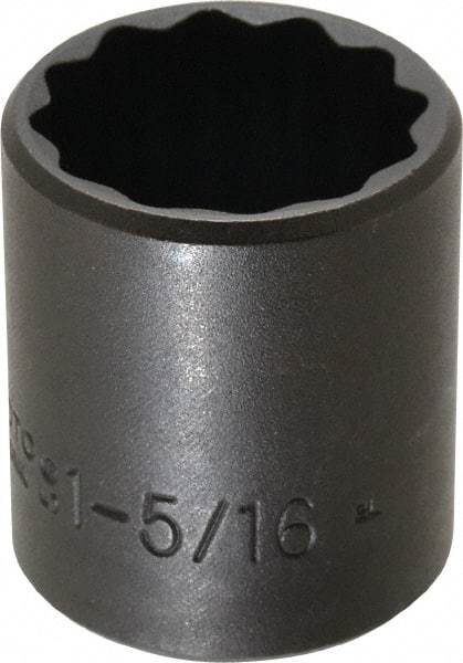 Proto - 1/2" Drive 1-5/16" Standard Impact Socket - 12 Points, 2" OAL - Apex Tool & Supply