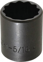 Proto - 1/2" Drive 1-5/16" Standard Impact Socket - 12 Points, 2" OAL - Apex Tool & Supply