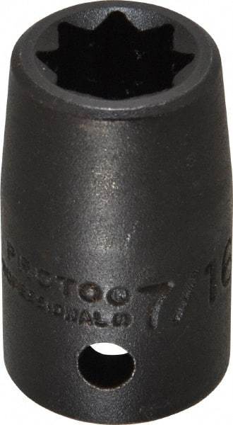 Proto - 1/2" Drive 7/16" Standard Impact Socket - 8 Points, 1-1/2" OAL - Apex Tool & Supply