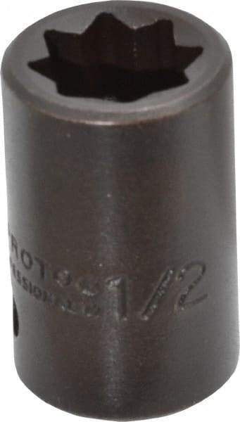 Proto - 1/2" Drive 1/2" Standard Impact Socket - 8 Points, 1-1/2" OAL - Apex Tool & Supply
