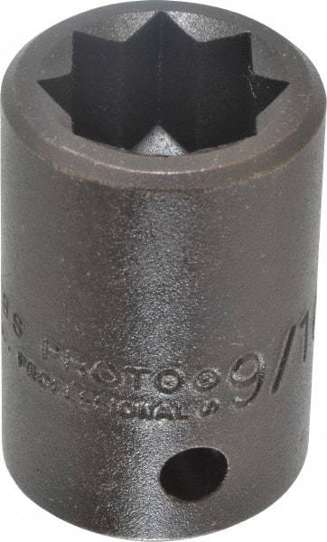 Proto - 1/2" Drive 9/16" Standard Impact Socket - 8 Points, 1-1/2" OAL - Apex Tool & Supply