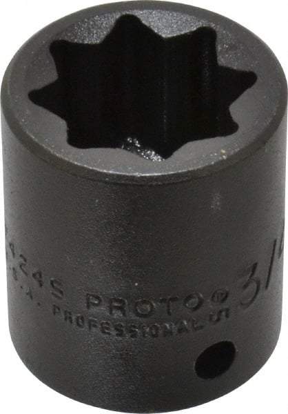 Proto - 1/2" Drive 3/4" Standard Impact Socket - 8 Points, 1-1/2" OAL - Apex Tool & Supply