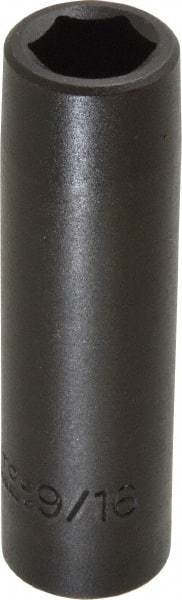 Proto - 1/2" Drive 9/16" Deep Impact Socket - 6 Points, 3-1/4" OAL - Apex Tool & Supply