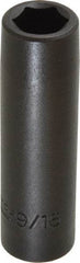 Proto - 1/2" Drive 9/16" Deep Impact Socket - 6 Points, 3-1/4" OAL - Apex Tool & Supply