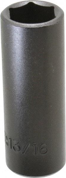 Proto - 1/2" Drive 13/16" Deep Impact Socket - 6 Points, 3-1/4" OAL - Apex Tool & Supply