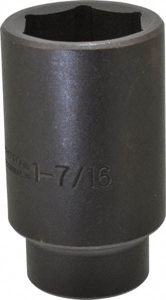 Proto - 1/2" Drive 1-7/16" Deep Impact Socket - 6 Points, 3-1/2" OAL - Apex Tool & Supply