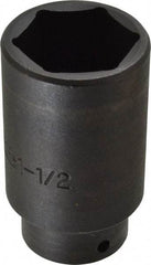 Proto - 1/2" Drive 1-1/2" Deep Impact Socket - 6 Points, 3-1/2" OAL - Apex Tool & Supply