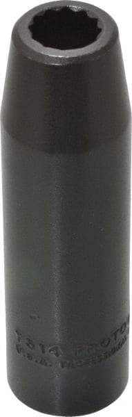 Proto - 1/2" Drive 7/16" Deep Impact Socket - 12 Points, 3-1/4" OAL - Apex Tool & Supply