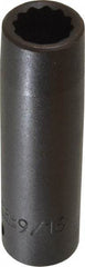 Proto - 1/2" Drive 9/16" Deep Impact Socket - 12 Points, 3-1/4" OAL - Apex Tool & Supply