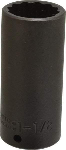 Proto - 1/2" Drive 1-1/8" Deep Impact Socket - 12 Points, 3-1/2" OAL - Apex Tool & Supply