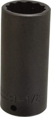 Proto - 1/2" Drive 1-1/8" Deep Impact Socket - 12 Points, 3-1/2" OAL - Apex Tool & Supply